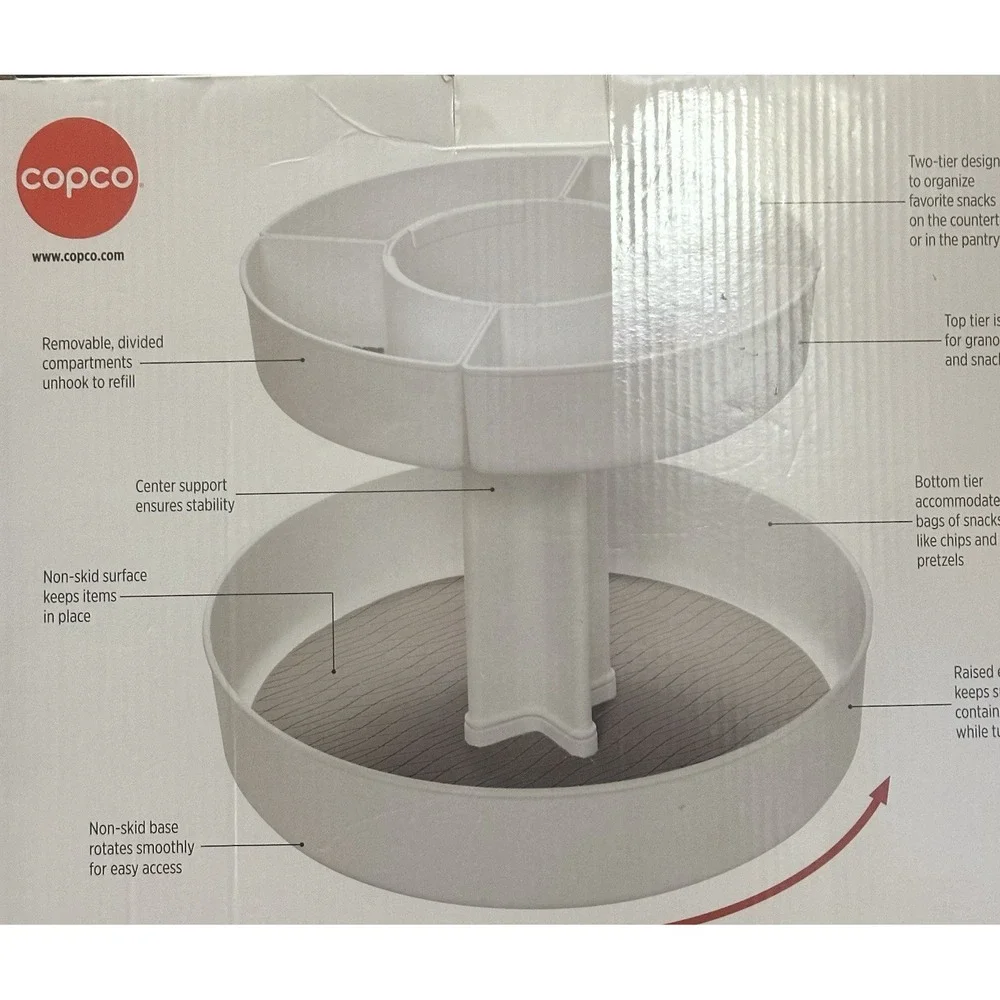NEW Copco Basics Non-Skid 2‎ Tier Snack Turntable 12